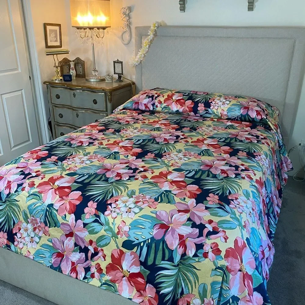 Floral Tropical Duvet King set tropical floral
